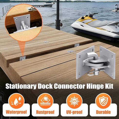 مجموعة مفصلات قفص الاتهام العائمة من جانب الرصيف، مجموعة مفصلات قفص الاتهام شديدة التحمل، أقواس زاوية على شكل حرف T من الفولاذ المجلفن من الدرجة البحرية، لوحة داعمة مقاس 4 × 4 بوصة، مجموعة موصل أنثى ذكر للمنحدرات العائمة 2 حزمة in Kuwait