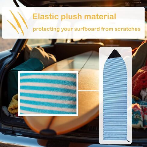 جورب ركوب الأمواج، غطاء جورب لوح التزلج على لوح التجديف الطويل، لوح التجديف 6.5 قدم، 6.5 قدم، حقيبة ركوب الأمواج سريعة الجفاف مع إغلاق برباط 200 × 50 سم أزرق in Kuwait