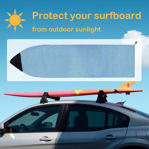 جورب ركوب الأمواج، غطاء جورب لوح التزلج على لوح التجديف الطويل، لوح التجديف 6.5 قدم، 6.5 قدم، حقيبة ركوب الأمواج سريعة الجفاف مع إغلاق برباط 200 × 50 سم أزرق in Kuwait