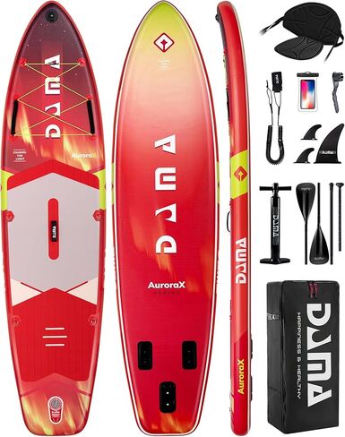 لوح التجديف الوقوف من داما لشخصين وحيوانات أليفة، تصميم ثابت وواسع للغاية للمبتدئين، للاستخدام العائلي على البحيرات والأنهار والمياه الساحلية، سعة 450 رطل، 11'6 بوصة × 34 بوصة × 6 بوصة in Kuwait