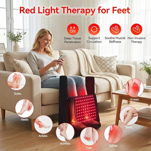 أقدام العلاج بالضوء الأحمر، بساط العلاج بالضوء الأحمر مع وضع النبض والمؤقت، 450 قطعة 3-1 خرزة مصباح، جهاز علاج بالأشعة تحت الحمراء يمكن ارتداؤه 660 نانومتر و850 نانومتر للجسم في المكتب المنزلي in Kuwait