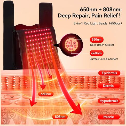 أقدام العلاج بالضوء الأحمر، بساط العلاج بالضوء الأحمر مع وضع النبض والمؤقت، 450 قطعة 3-1 خرزة مصباح، جهاز علاج بالأشعة تحت الحمراء يمكن ارتداؤه 660 نانومتر و850 نانومتر للجسم في المكتب المنزلي in Kuwait