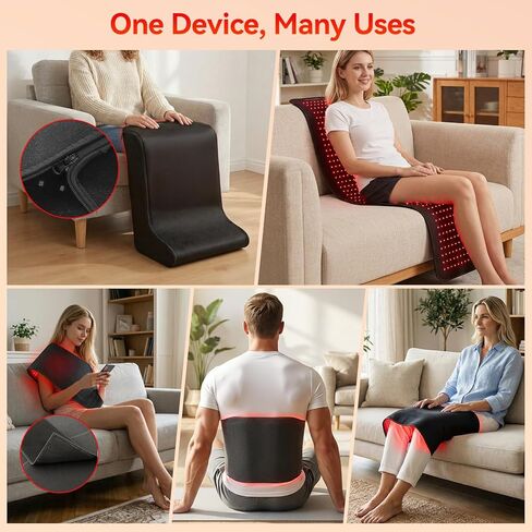 أقدام العلاج بالضوء الأحمر، بساط العلاج بالضوء الأحمر مع وضع النبض والمؤقت، 450 قطعة 3-1 خرزة مصباح، جهاز علاج بالأشعة تحت الحمراء يمكن ارتداؤه 660 نانومتر و850 نانومتر للجسم في المكتب المنزلي in Kuwait