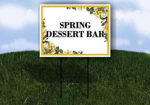 Spring Dessert Bar Spring Flowers Citrus Eucalyptus Directional Arrows A-Frame Double Sided 23x23 in. sign in Kuwait