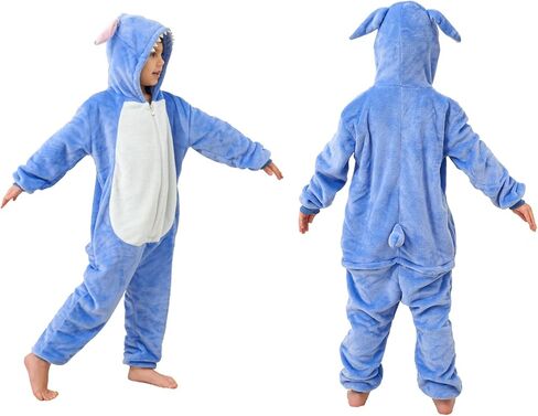 Unisex Kids Flannel Animal Onesie Pajamas - Kids Flannel Halloween Cosplay Costume/Homewear/Sleepwear in Saudi Arabia