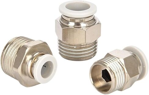 خرطوم النحاس المقابس السريعة الأبيض الفولاذ المقاوم للصدأ PC الموضوع موصل مستقيم PC8-01 هوائي 1 قطعة (PC10-04) in Kuwait