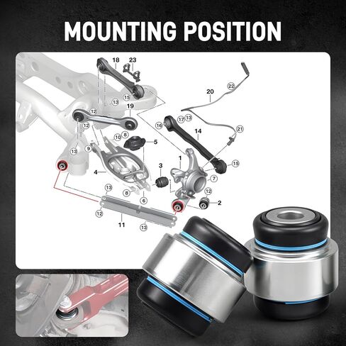 Bevinsee ترقية مجموعة محامل الذراع الخلفية المتوافقة مع 3 سلسلة E90 E91 E92 E93، 1 سلسلة E81 E82 E87 E88 2005-2013، X1 Series E84 2010-2015، 33326763092 in Kuwait