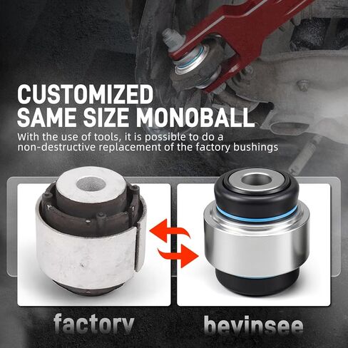 Bevinsee ترقية مجموعة محامل الذراع الخلفية المتوافقة مع 3 سلسلة E90 E91 E92 E93، 1 سلسلة E81 E82 E87 E88 2005-2013، X1 Series E84 2010-2015، 33326763092 in Kuwait