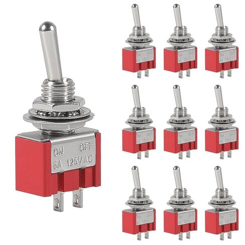 20pcs SPST Mini Toggle Switch Miniature ON/Off Switch 2 Terminal 2 Position 6A 125V 3A 250V -Red in Saudi Arabia