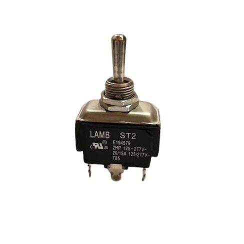 Lamb ST2 Toggle Switch, DPDT Maintained, Metal, 6-Pin, 20A 125VAC, 15A 277VAC, Panel Mount, ON/Off/ON Configuration, Silver Plated Contacts in Saudi Arabia