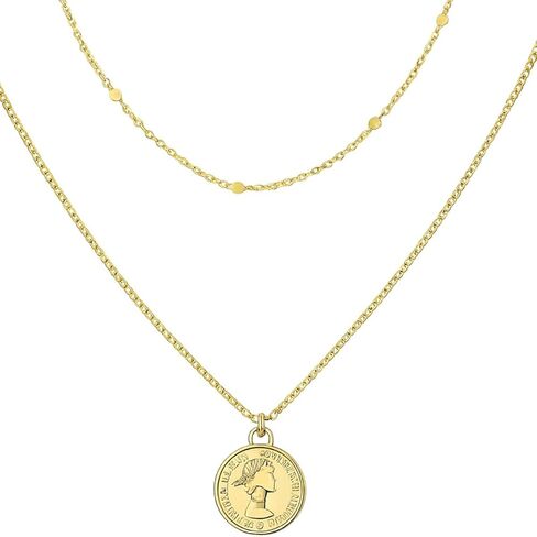 Layered Necklaces for Women, Dainty Gold Necklace Stack 14k Gold Plated Layering Cubic Zirconia Choker Necklaces for Women Trendy Simple Layered Gold Necklace Set Fashion Jewelry in Kuwait