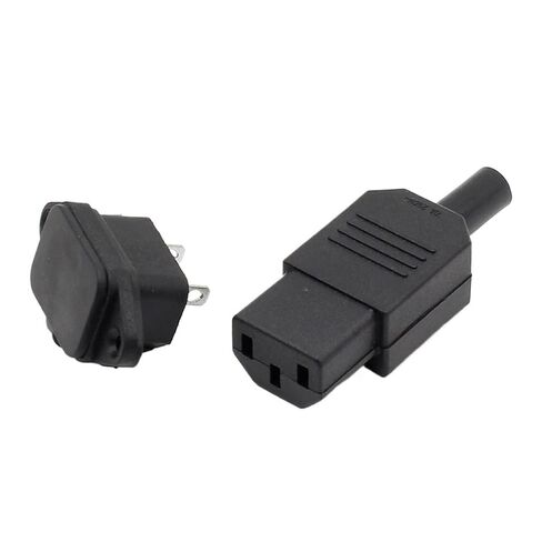 Fengpeng أسود IEC 320 C13 أنثى التوصيل + C14 ذكر موصل الطاقة القابل لإعادة الأسلاك 3pin المقبس 10A /250V in Kuwait