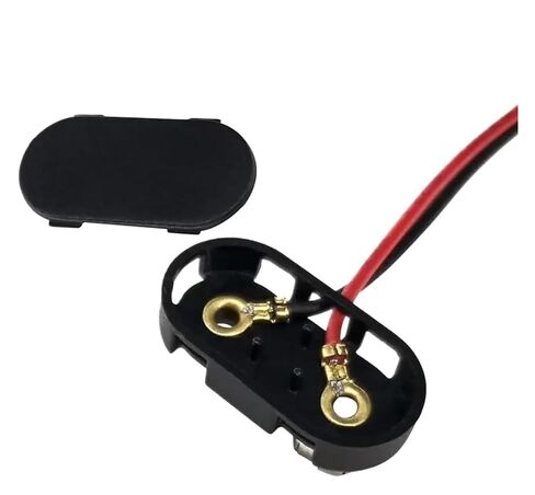 10 قطع من موصل مشبك بطارية 9 فولت من Fengpeng، اتصال كابل طويل، هيكل صلب، أسود أحمر (على شكل حرف T) in Kuwait