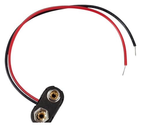 10 قطع من موصل مشبك بطارية 9 فولت من Fengpeng، اتصال كابل طويل، هيكل صلب، أسود أحمر (على شكل حرف T) in Kuwait