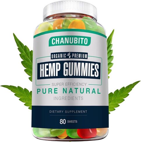 Hemp Gummies for Pain Sleep Anxiety - 100% Natural Organic Supplement High Potency Pure Hemp Oil Extract Edibles Gummy 1 Pack, Vegan, Non-GMO in Kuwait