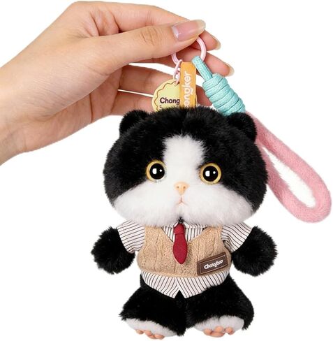 Chongker Plush Keychain, 4.7" Inch Cute Stuffed Animal Keychain, Cat Plush Purse Charm Pendant Gift for Women Bag Pet Lovers in Kuwait
