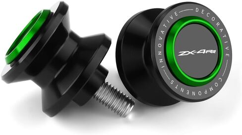 دراجة نارية M8 Swingarm Spools شريط التمرير متوافق مع K.awasaki zx4rr 2023 2024 2025 | براغي حامل الذراع المتأرجحة براغي ZX-4RR ZX 4RR ZX400 (Black-1) in Saudi Arabia