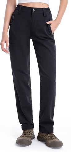 بنطال Soulsfeng النسائي للمشي لمسافات طويلة سريع الجفاف وخفيف الوزن وقابل للتمدد مقاوم للماء مع جيوب بسحاب in Kuwait