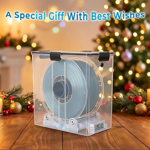 3D Printer Filament Storage Box, Dual-Outlet Airtight Dry Box with Ball-Bearing Spool Holder for Continuous Printing, Moisture-Proof Dispenser Compatible with 1.75mm 2.85mm PA Nylon TPU ABS PLA PETG in Saudi Arabia