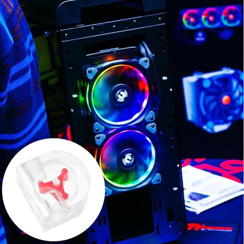 MERRYHAPY Computer Water Cooling Flow Meter 2-Way Acrylic Flow Indicator with G1/4 Inch Threaded Connector for Pc Cooling System Monitoring in Saudi Arabia