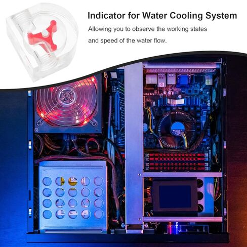 MERRYHAPY Computer Water Cooling Flow Meter 2-Way Acrylic Flow Indicator with G1/4 Inch Threaded Connector for Pc Cooling System Monitoring in Saudi Arabia