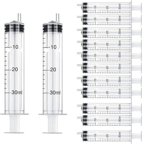 30Pack Syringes without Needle No Rubber Ring, HPLC Sampler Resistant to Organic Acids Bases Disposable Syringe(1ml) in Kuwait