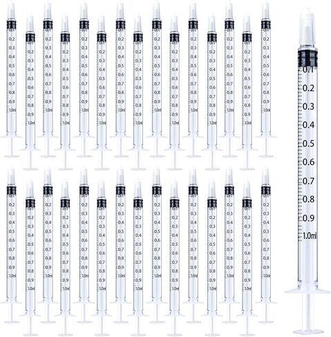 30Pack Syringes without Needle No Rubber Ring, HPLC Sampler Resistant to Organic Acids Bases Disposable Syringe(1ml) in Kuwait