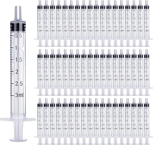 30Pack Syringes without Needle No Rubber Ring, HPLC Sampler Resistant to Organic Acids Bases Disposable Syringe(1ml) in Kuwait