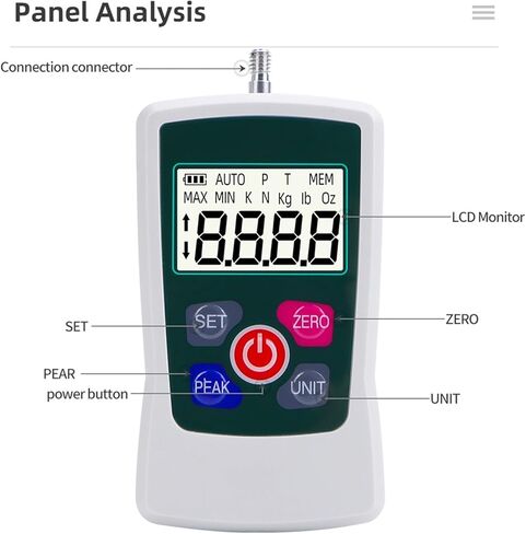 Portable 500N AMF Digital Force Gauge Tester Meter Push Pull Spring Dynamometer HIgh Precision Testing Measuring Instrument in Kuwait