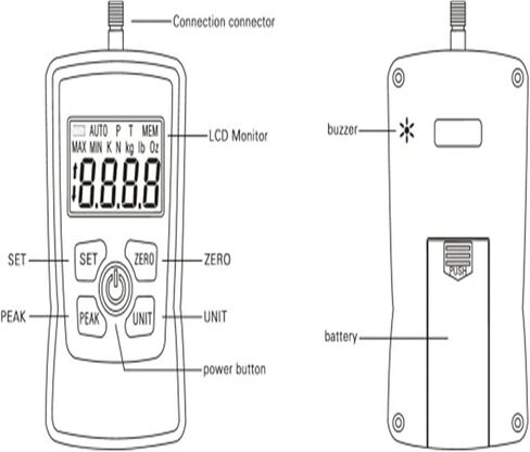 Portable 500N AMF Digital Force Gauge Tester Meter Push Pull Spring Dynamometer HIgh Precision Testing Measuring Instrument in Kuwait