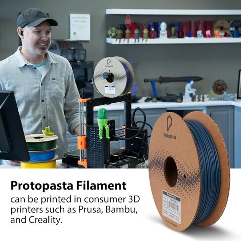 بروتوباستا خيوط طابعة PLA ثلاثية الأبعاد مملوءة بالفولاذ المقاوم للصدأ باللون الأزرق | خيوط طابعة PLA مملوءة بالمعدن من ProtoPlant | 60% فولاذ | خيوط معدنية مركبة صديقة للبيئة من البولندية والباتينا | بكرة معدنية 500 جرام in Kuwait