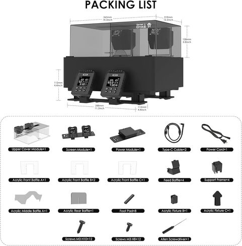 EIBOS 3D الطابعة خيوط مجفف Dyas لمختبر Bambu AMS، سخان AMS مع التجفيف النشط، الختم التلقائي بالكامل، تجفيف المرحلة الثانية، التثبيت المستقل لـ PLA، PETG، النايلون in Kuwait