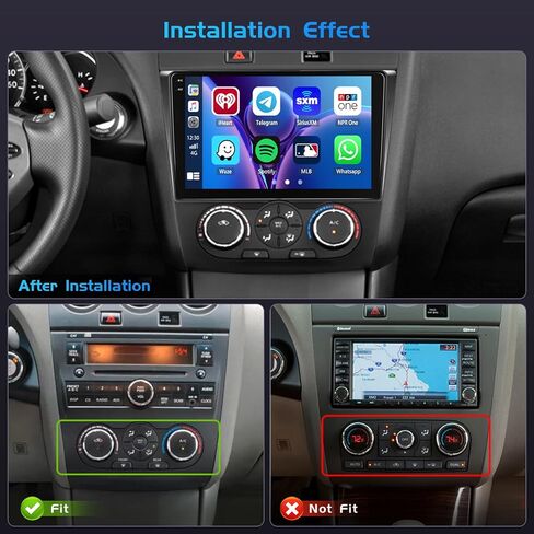 راديو ستيريو للسيارة 2+32G Android 13 لسيارة Nissan Altima 2008-2012 (مكيف هواء يدوي)، شاشة لمس عالية الدقة 9 بوصة مع Apple CarPlay Android Auto اللاسلكي، كاميرا احتياطية AHD، وصلة مرآة، GPS، WiFi، DSP in Kuwait