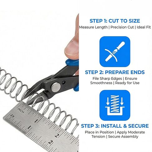 2Pcs Compression Spring Steel Wire Pen Springs Small Size 0.8 mm Wire Dia x 10 mm OD x 300 mm L Mechanical Spring Set for Repair Shop Home DIY Hardware Applications in Kuwait