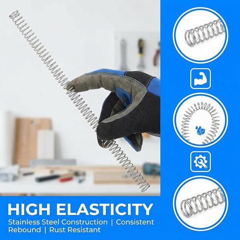 2Pcs Compression Spring Steel Wire Pen Springs Small Size 0.8 mm Wire Dia x 10 mm OD x 300 mm L Mechanical Spring Set for Repair Shop Home DIY Hardware Applications in Kuwait