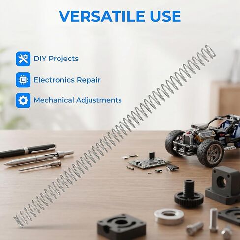 2Pcs Compression Spring Steel Wire Pen Springs Small Size 0.8 mm Wire Dia x 10 mm OD x 300 mm L Mechanical Spring Set for Repair Shop Home DIY Hardware Applications in Kuwait