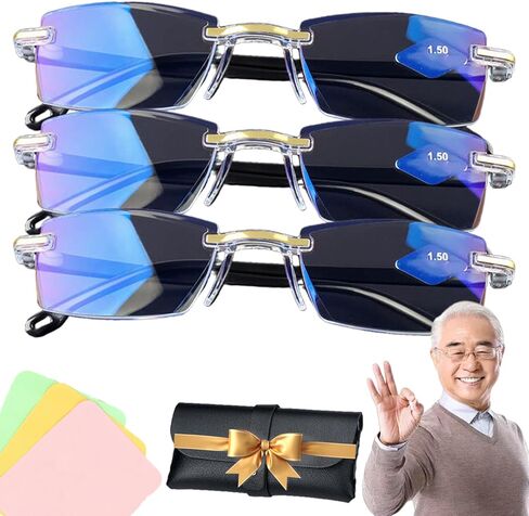 Upgraded Blue Glasses Self Adjusting For Women & Men, Smart Auto Focus Intelligent Dual Focus Eye Glasses Far And Near in Saudi Arabia