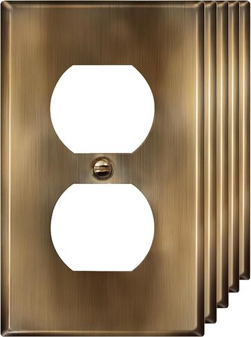 ENERLITES Duplex Receptacle Metal Wall Plate, Stainless Steel Switch Outlet Cover, Size 1-Gang 4.50" x 2.76", 7721-10PCS, 430, UL Listed, Silver (10 Pack), 10 Count in Saudi Arabia