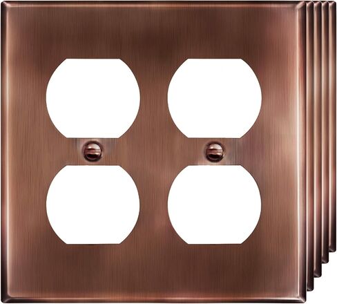 ENERLITES Duplex Receptacle Metal Wall Plate, Stainless Steel Switch Outlet Cover, Size 1-Gang 4.50" x 2.76", 7721-10PCS, 430, UL Listed, Silver (10 Pack), 10 Count in Saudi Arabia