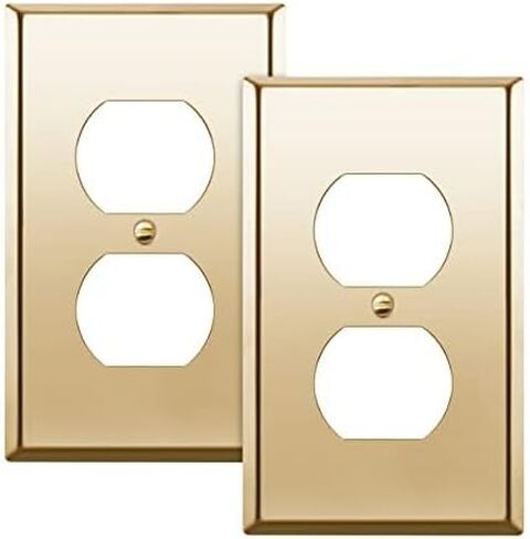 ENERLITES Duplex Receptacle Metal Wall Plate, Stainless Steel Switch Outlet Cover, Size 1-Gang 4.50" x 2.76", 7721-10PCS, 430, UL Listed, Silver (10 Pack), 10 Count in Saudi Arabia