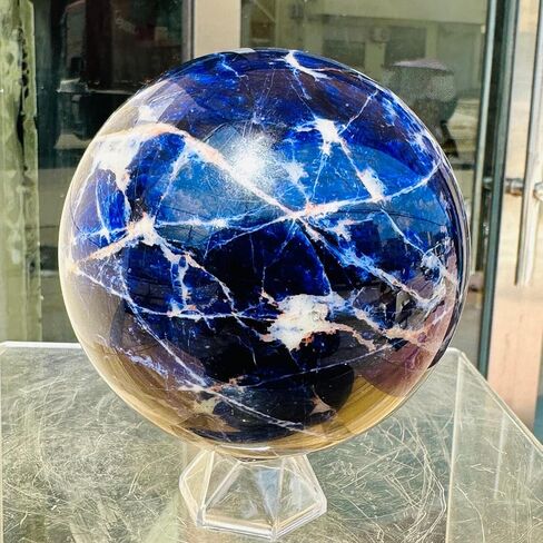 1 قطعة 750-800 جرام كرة كريستال كوارتز سوداليتي زرقاء in Kuwait
