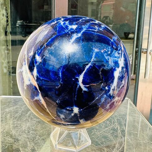 1 قطعة 750-800 جرام كرة كريستال كوارتز سوداليتي زرقاء in Kuwait