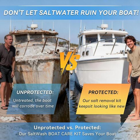 مجموعة غسول مزيل الملح 5 في 1، منظف القوارب ذو درجة حموضة محايدة للقوارب والسيارات وإكسسوارات القوارب، والمحركات البحرية ومحرك خارجي، يتضمن بخاخة رغوية، ومنشفة مقاس XL، وقفاز غسيل وممحاة للجرجر in Kuwait
