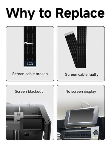 LCD Screen Cable for Flashforge AD5X/AD5M/AD5M Pro 3D Printer, FPC Connection Wire, FFC LCD Display Cable in Kuwait