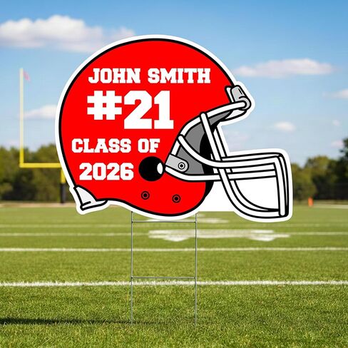 Football Helmet Shaped Yard Sign Personalized Yard Sign Red – Class of 2026 Congrats Grad, Senior High School or College Graduation Outdoor Sign16x20 in. Yard Road Sign with Stand in Saudi Arabia