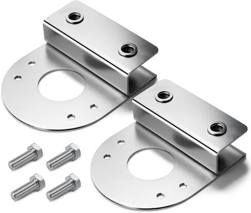 2Pcs Straight Down Watermelon Light Brackets, Clamp-On No Drill Under Glow Frame Mount, 304 Stainless Steel Polished Holder for 1.5" Center Hole Watermelon Lights, Fit Semi Truck Pickup Trailer in Saudi Arabia