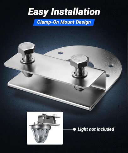 2Pcs Straight Down Watermelon Light Brackets, Clamp-On No Drill Under Glow Frame Mount, 304 Stainless Steel Polished Holder for 1.5" Center Hole Watermelon Lights, Fit Semi Truck Pickup Trailer in Saudi Arabia