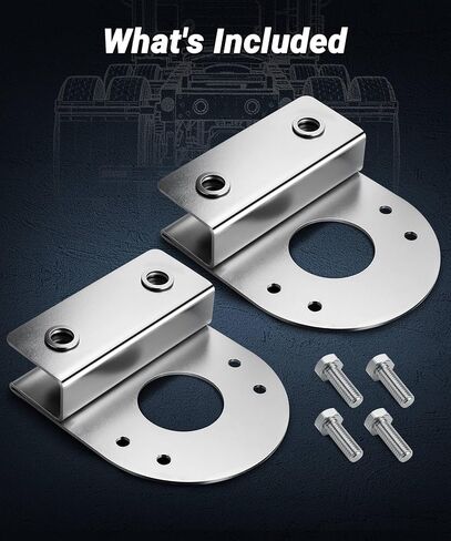 2Pcs Straight Down Watermelon Light Brackets, Clamp-On No Drill Under Glow Frame Mount, 304 Stainless Steel Polished Holder for 1.5" Center Hole Watermelon Lights, Fit Semi Truck Pickup Trailer in Saudi Arabia