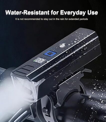 Vitoki Bike Lights for Night Riding, USB-C Rechargeable Bicycle Lights Bright Headlight 5 Lighting Modes, LED Mountain Bike Front Light for Cyclists and Commuters, LED Dispaly & Auto Light Sensor in Kuwait