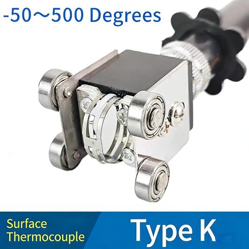 WRNM-101 Type Surface K-Type Thermocouple, -50°C to 600°C Handheld Probe for Moving Rollers, 40mm Tip with Retractable 1m-2m Cable in Saudi Arabia